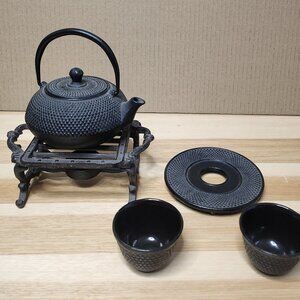 Cast Iron Teapot Japanese Set With 2 Cups